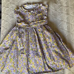 Charming Floral Sylvia Whyte Vintage Girls Dress in Purple and Yellow